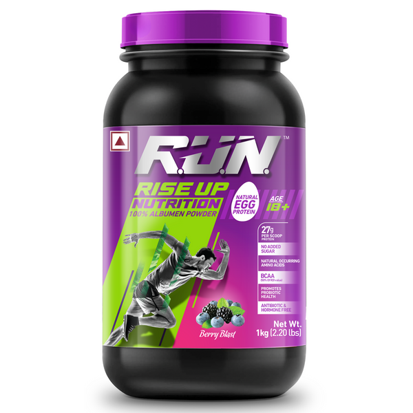 100% Egg White Protein Powder, Natural Egg Protein, 27g Protein, 14g EAA, Lactose Free, Soy Free, Gluten Free, 2.20 lbs/1 kg, 28 Servings, Berry Blast - Rise Up Nutrition