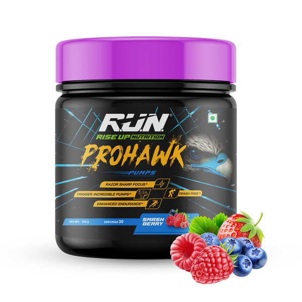 Prohawk Pumps, Advance Pre-workout, Crash Free, Pure Energy, Sharp Focus & More Pumps, 30 Servingss - Smash Berry