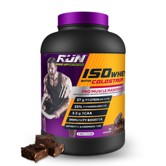 ISO WHEY With Colostrum, Lactose Free, Soy Free, Pro Muscle Maintenance, 27G Protein, 5.5G BCAA, Immunity Booster, 2KG - Choco Fudge - Rise Up Nutrition