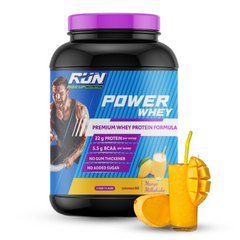 Power Whey Protein 2kg, Premium Whey Powder, 22g Protein, 5.5g BCAA, Non-GMO, Gluten free, Soy free, 4.40 Lbs - Mango - Rise Up Nutrition
