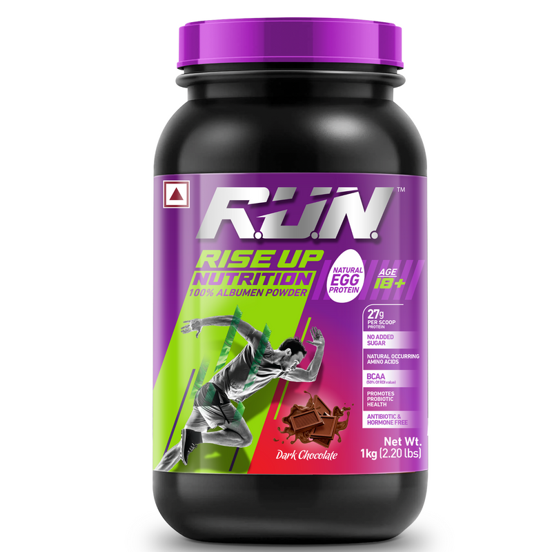 100% Egg White Protein Powder, Natural Egg Protein, 27g Protein, 14g EAA, Lactose Free, Soy Free, Gluten Free, 2.20 lbs/1 kg, 28 Servings, Dark Chocolate - Rise Up Nutrition