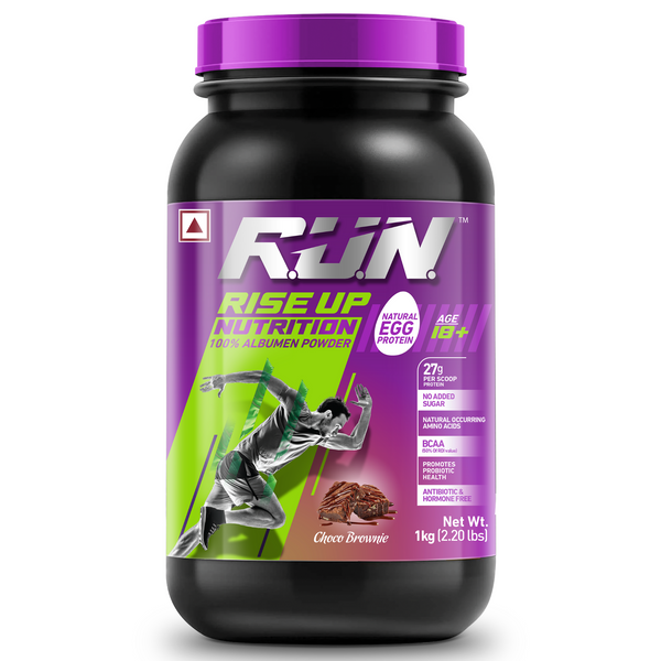 100% Egg White Protein Powder, Natural Egg Protein, 27g Protein, 14g EAA, Lactose Free, Soy Free, Gluten Free, 2.20 lbs/1 kg, 28 Servings, Choco Brownie - Rise Up Nutrition