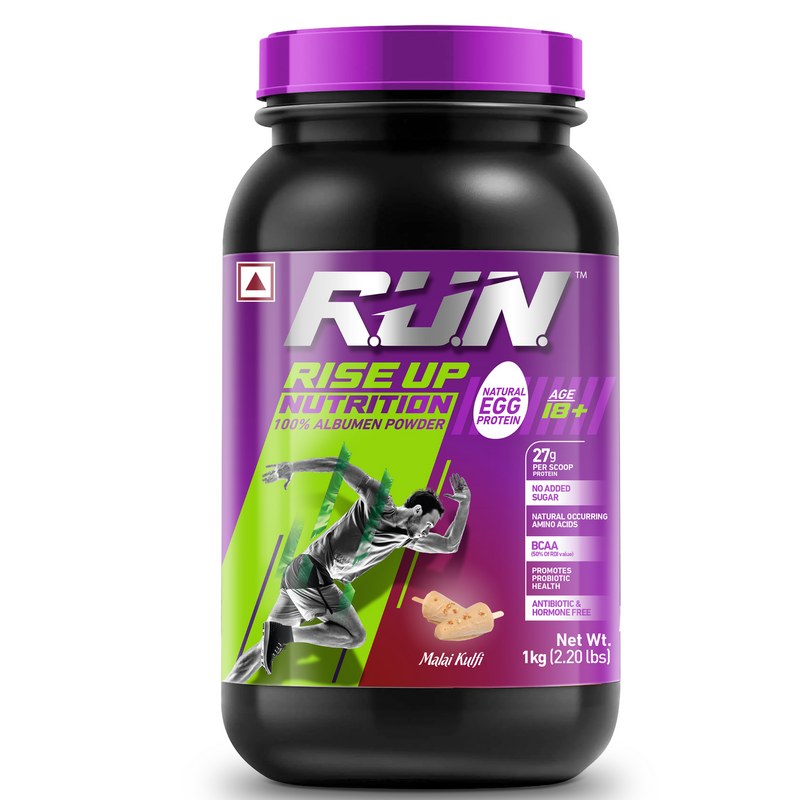100% Egg White Protein Powder, Natural Egg Protein, 27g Protein, 14g EAA, Lactose Free, Soy Free, Gluten Free, 2.20 lbs/1 kg, 28 Servings, Malai Kulfi - Rise Up Nutrition