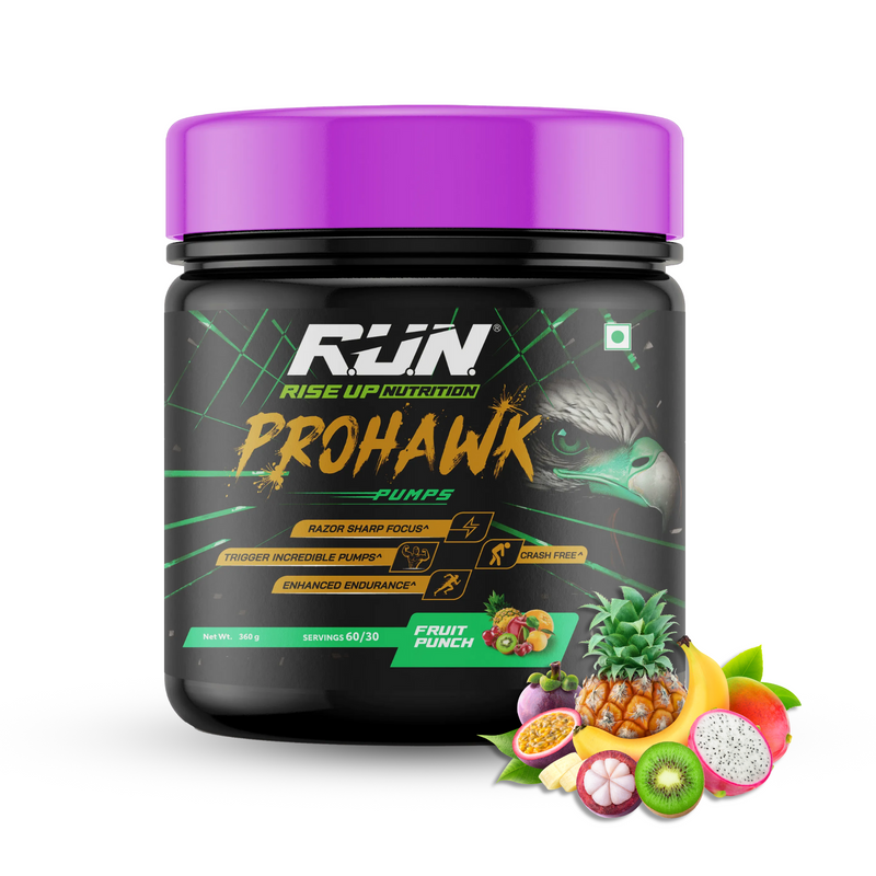 Prohawk Pumps, Advance Pre-workout, Crash Free, Pure Energy, Sharp Focus & More Pumps, 30 Servingss - Fruit Punch