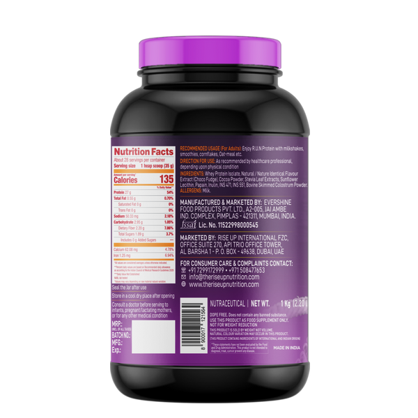 ISO WHEY With Colostrum, Lactose Free, Soy Free, Pro Muscle Maintenance, 27G Protein, 5.5G BCAA, Immunity Booster, 1KG - Choco Fudge