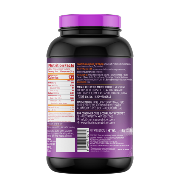 ISO WHEY With Colostrum, Lactose Free, Soy Free, Pro Muscle Maintenance, 27G Protein, 5.5G BCAA, Immunity Booster, 1KG - Mawa Malai