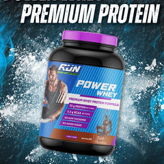 Power Whey Protein 2kg, Premium Whey Powder, 22g Protein, 5.5g BCAA, Non-GMO, Gluten free, Soy free, 4.40 Lbs - Dutch Choco
