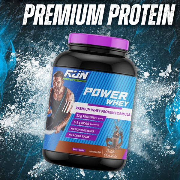 Power Whey Protein 2kg, Premium Whey Powder, 22g Protein, 5.5g BCAA, Non-GMO, Gluten free, Soy free, 4.40 Lbs - Dutch Choco