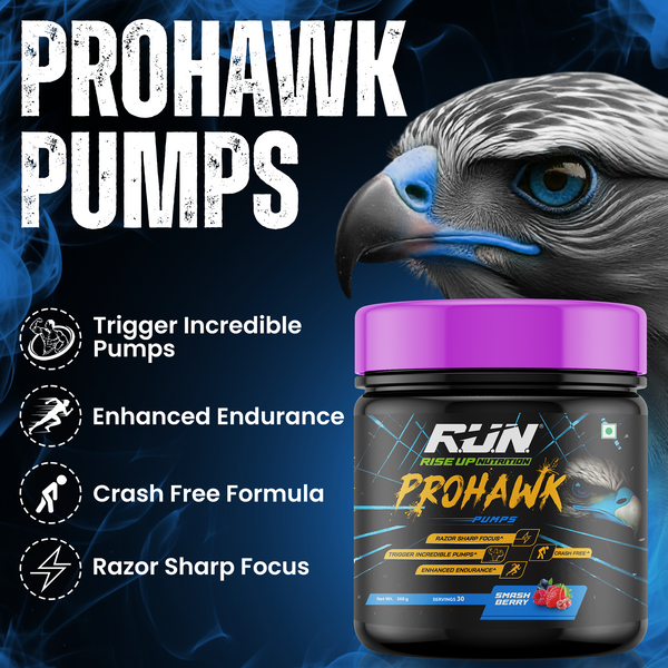 Prohawk Pumps, Advance Pre-workout, Crash Free, Pure Energy, Sharp Focus & More Pumps, 30 Servingss - Smash Berry