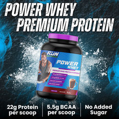 Power Whey Protein 2kg, Premium Whey Powder, 22g Protein, 5.5g BCAA, Non-GMO, Gluten free, Soy free, 4.40 Lbs - Mocha - Rise Up Nutrition