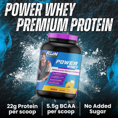 Power Whey Protein 2kg, Premium Whey Powder, 22g Protein, 5.5g BCAA, Non-GMO, Gluten free, Soy free, 4.40 Lbs - Mango - Rise Up Nutrition