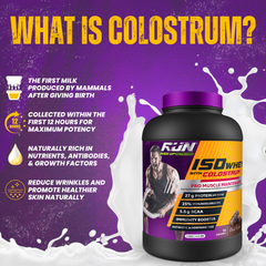 ISO WHEY With Colostrum, Lactose Free, Soy Free, Pro Muscle Maintenance, 27G Protein, 5.5G BCAA, Immunity Booster, 2KG - French Vanilla