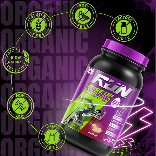 100% Egg White Protein Powder, Natural Egg Protein, 27g Protein, 14g EAA, Lactose Free, Soy Free, Gluten Free, 2.20 lbs/1 kg, 28 Servings, Malai Kulfi - Rise Up Nutrition