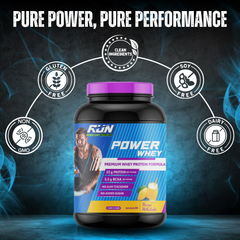 Power Whey Protein 2kg, Premium Whey Powder, 22g Protein, 5.5g BCAA, Non-GMO, Gluten free, Soy free, 4.40 Lbs - Mango - Rise Up Nutrition