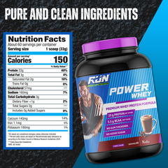 Power Whey Protein 2kg, Premium Whey Powder, 22g Protein, 5.5g BCAA, Non-GMO, Gluten free, Soy free, 4.40 Lbs - Mocha - Rise Up Nutrition