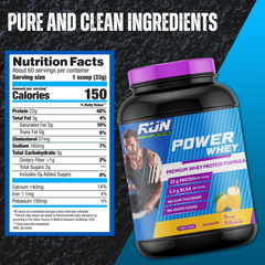 Power Whey Protein 2kg, Premium Whey Powder, 22g Protein, 5.5g BCAA, Non-GMO, Gluten free, Soy free, 4.40 Lbs - Mango - Rise Up Nutrition