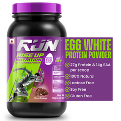 100% Egg White Protein Powder, Natural Egg Protein, 27g Protein, 14g EAA, Lactose Free, Soy Free, Gluten Free, 2.20 lbs/1 kg, 28 Servings, Choco Brownie - Rise Up Nutrition