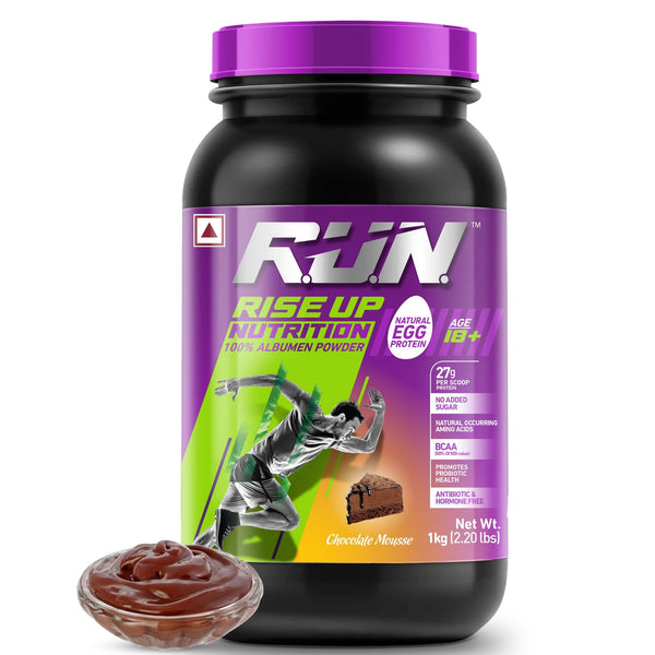 100% Egg White Protein Powder, Natural Egg Protein, 27g Protein, 14g EAA, Lactose Free, Soy Free, Gluten Free, 2.20 lbs/1 kg, 28 Servings, Chocolate Mousse - Rise Up Nutrition