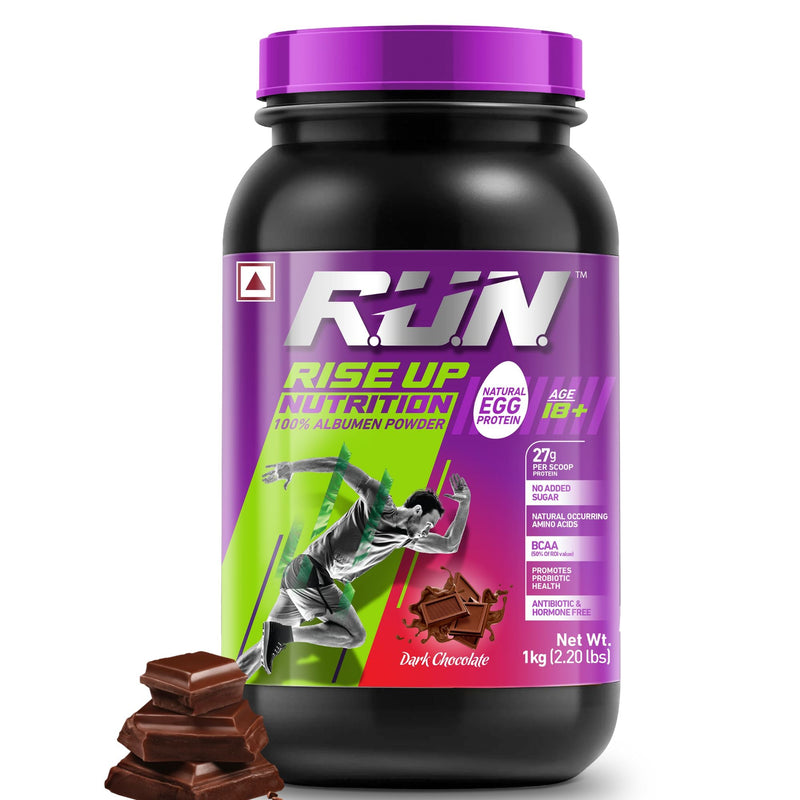 100% Egg White Protein Powder, Natural Egg Protein, 27g Protein, 14g EAA, Lactose Free, Soy Free, Gluten Free, 2.20 lbs/1 kg, 28 Servings, Dark Chocolate - Rise Up Nutrition
