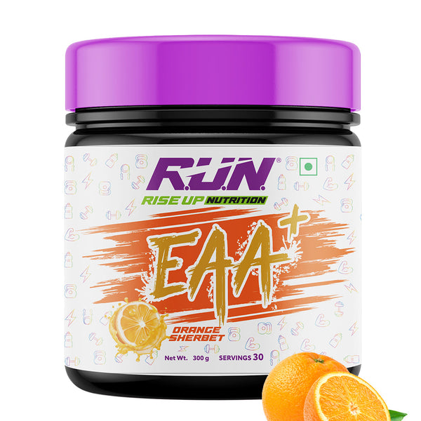 EAA+ Essential Amino Acids for Hydration Muscle Strength & Recovery Orange Sherbat 30 Servings 300g