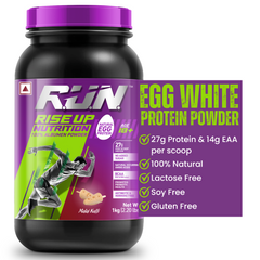 100% Egg White Protein Powder, Natural Egg Protein, 27g Protein, 14g EAA, Lactose Free, Soy Free, Gluten Free, 2.20 lbs/1 kg, 28 Servings, Malai Kulfi - Rise Up Nutrition