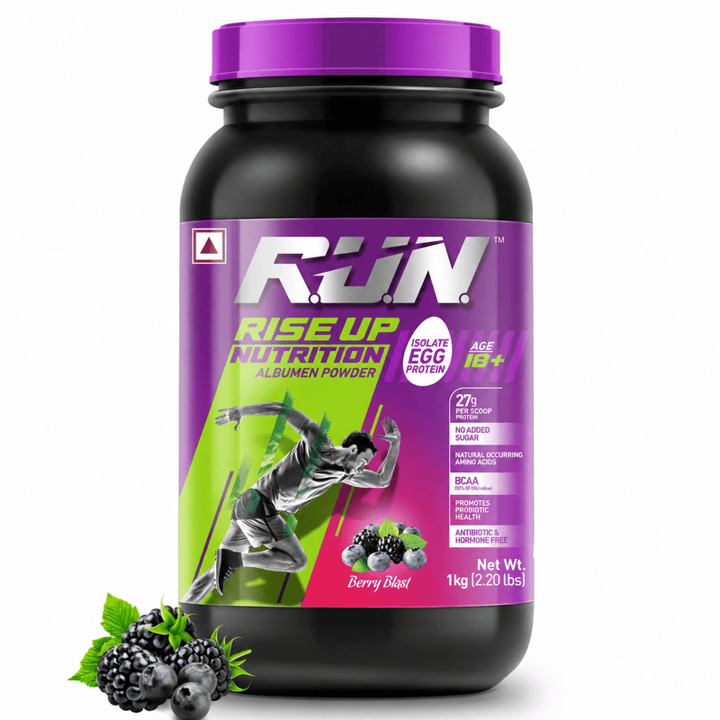 100% Egg White Protein Powder, 1kg, Natural Egg Protein, 27g Protein, 14g EAA, Lactose Free, Soy Free, Gluten Free, 2.20 lbs, 28 Servings, Berry Blast - Rise Up Nutrition