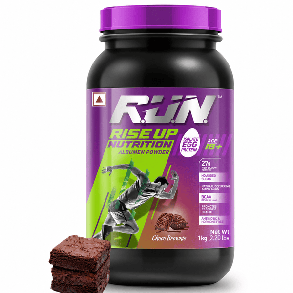 100% Egg White Protein Powder, 1kg, Natural Egg Protein, 27g Protein, 14g EAA, Lactose Free, Soy Free, Gluten Free, 2.20 lbs, 28 Servings, Choco Brownie - Rise Up Nutrition